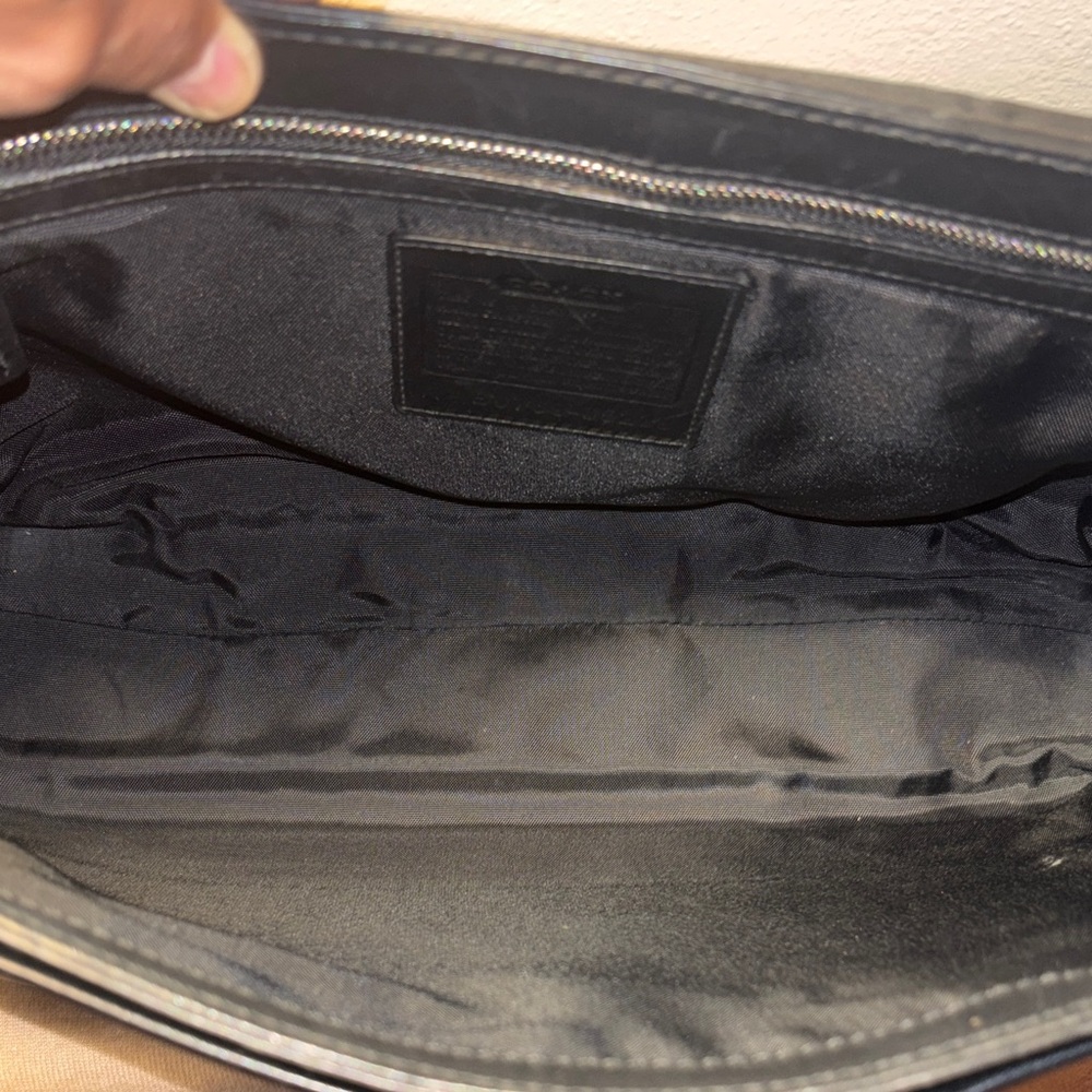 Coach Logan BLK Leather Large Business Portfolio Messenger Laptop #5238 - Picture 8 of 11